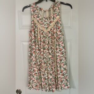 Entro Floral Lace Detailing Cottagecore Fairycore Peasant Babydoll Dress Medium